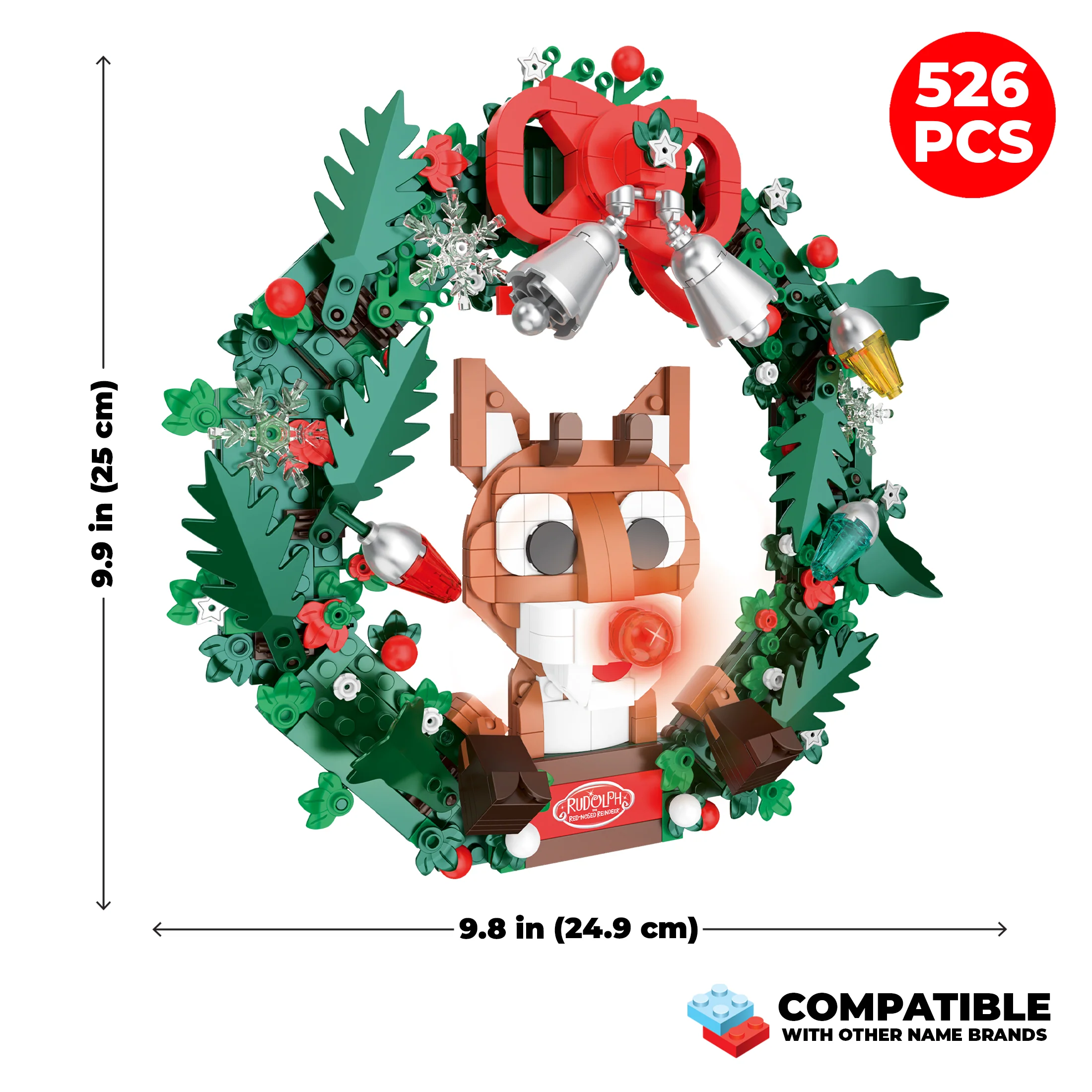 Rudolph Light Up Holiday Wreath - Image 5